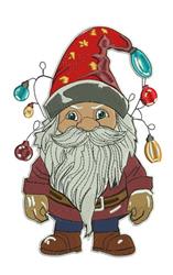 detailed christmas Santa Claus machine embroidery pattern - Festive Gnome for holiday gift bags