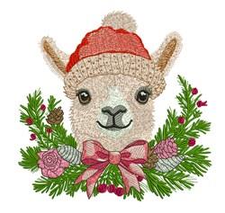 Santa Claus detailed machine embroidery - Festive Llama perfect for reusable tote bags