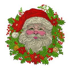 Festive Santa - 4x4 Santa Claus detailed embroidery design for Christmas Stockings
