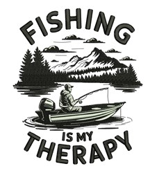tree detailed machine embroidery - Fishing Therapy perfect for decorative pillow covers