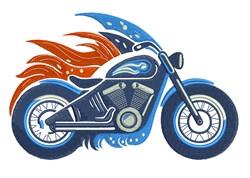 detailed ride machine embroidery pattern - Flaming Ride perfect for reusable tote bags
