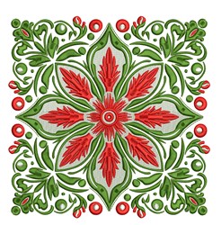 block detailed machine embroidery - Floral Block perfect for decorative wall hangings