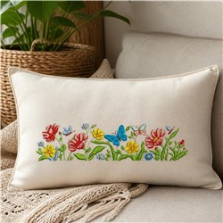 Floral Border - 4x4 butterfly beginner-friendly embroidery design for Table Linens