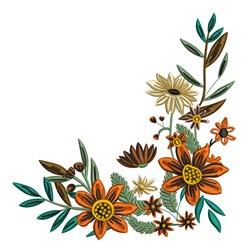 leaf detailed machine embroidery - Floral Corner perfect for decorative pillow covers