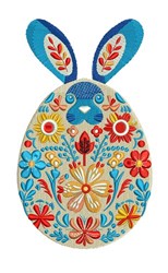 bunny rabbit detailed machine embroidery - Floral Rabbit Egg perfect for kitchen aprons