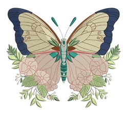 butterfly detailed machine embroidery - Flower Butterfly for decorative wall hangings