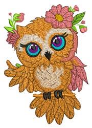 owl detailed machine digital embroidery - Flower Owl perfect for reusable tote bags