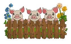 Garden Pigs - 4x4 pig detailed machine embroidery design perfect for cute baby onesies