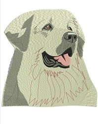 detailed puppy dog machine embroidery pattern - Great Pyrenees for reusable tote bags
