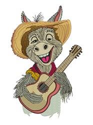 donkey detailed machine embroidery - Guitar Donkey perfect for reusable tote bags