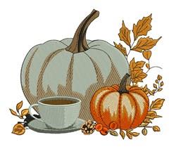 detailed autumn pumpkin machine embroidery pattern - Harvest Pumpkins for kitchen aprons