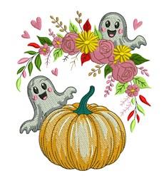 detailed halloween pumpkin machine embroidery pattern - Haunted Harvest for Kids Clothing