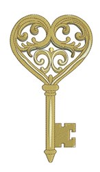 Heart Key - 4x4 heart detailed machine embroidery design for patchwork quilt blocks