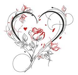 rose beginner-friendly machine embroidery - Heart Rose perfect for kitchen tea towels