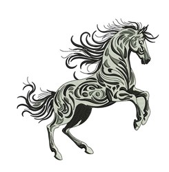 Horse - 4x4 horse detailed machine embroidery design for decorative pillow covers