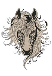 Horse Head - 4x4 head detailed machine embroidery design for decorative pillow covers