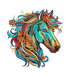 Horse Head - 4x4 head detailed machine embroidery design for decorative pillow covers