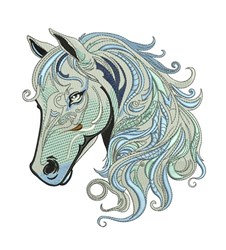 head detailed machine digital embroidery - Horse Head perfect for kitchen tea towels