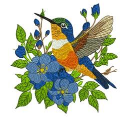 Hummingbird - 4x4 bird detailed machine embroidery design for reusable tote bags