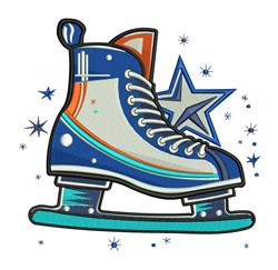detailed winter star machine embroidery pattern - Ice Skate perfect for Sweaters