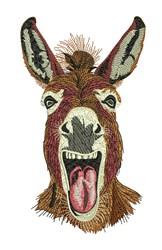 donkey detailed machine digital embroidery - Laughing Donkey perfect for Wall Art