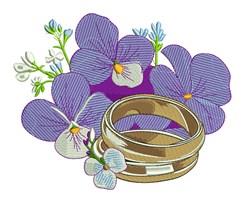 ring detailed machine digital embroidery - Lavender Rings perfect for Invitations