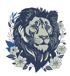 detailed cat machine embroidery pattern - Lion Head for decorative wall hangings
