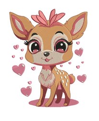 detailed valentine reindeer machine embroidery pattern - Love Deer for decorative pillow covers