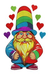 detailed valentine heart machine embroidery pattern - Love Gnome for reusable tote bags