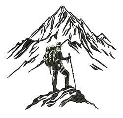 Mountain Hiker - 4x4 hiker beginner-friendly embroidery design for decorative pillow covers