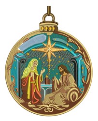 Nativity Ornament - 4x4 ornament detailed embroidery design for decorative pillow covers