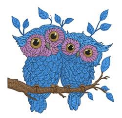 owl detailed machine embroidery - Owl Couple perfect for decorative pillow covers