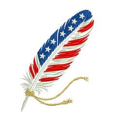 bird detailed machine digital embroidery - Patriotic Feather perfect for Home Decor