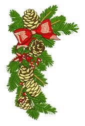 Pinecone Garland - 4x4 tree detailed embroidery design for festive table runners