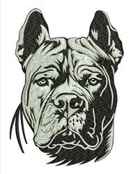 detailed puppy dog machine embroidery pattern - Pit Bull Head for reusable tote bags