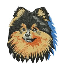 detailed puppy dog machine embroidery pattern - Pomeranian for decorative pillow covers