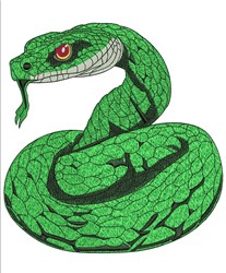 Rattlesnake - 4x4 rattlesnake detailed embroidery design for decorative pillow covers