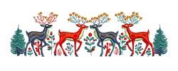 Reindeer Border - 4x4 reindeer beginner-friendly embroidery design for Christmas stockings