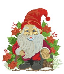 Santa Claus detailed machine embroidery - Santa Claus for patchwork quilt blocks