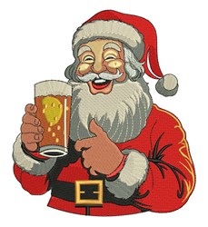 Santa Claus detailed machine embroidery - Santa & Drink perfect for reusable tote bags