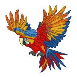 bird detailed machine digital embroidery - Scarlet Macaw perfect for Cushion Covers