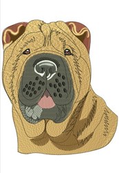 Shar Pei - 4x4 puppy dog detailed machine embroidery design perfect for Pet Blankets