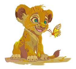 cat detailed machine embroidery - Simba & Butterflly perfect for reusable tote bags
