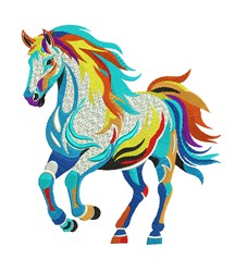 Colorful Horse Embroidery Design | EmbroideryDesigns.com