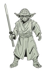 Jedi Yoda Embroidery Design | EmbroideryDesigns.com