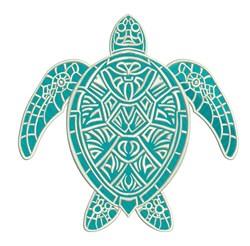 Tribal Turtle - 4x4 turtle detailed machine embroidery design for kitchen aprons