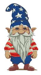 USA Gnome - 4x4 gnome detailed machine embroidery design perfect for reusable tote bags