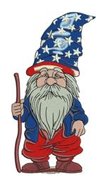gnome detailed machine digital embroidery - USA Gnome perfect for cute baby onesies