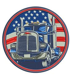 detailed semi machine embroidery pattern - USA Semi for decorative pillow covers