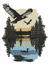 bird detailed machine embroidery - Wilderness Serenity for festive table runners